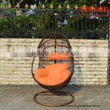 Single Seat White Rattan Hanging Chair for Outdoor thumbnail-5