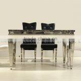 Marble Top Table With Stainless Steel Frame for Dining Room thumbnail-4