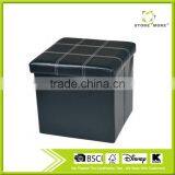 Black Waterproof Simple Design Office Foot Rest Storage Ottoman thumbnail-1