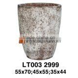 Vietnam Pattern Ancient Rust Flower Pot For Home And Garden