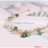 Raw Stone Charms Gold Chain Bracelet Crushed Stone Bracelet thumbnail-6