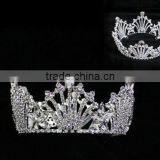 Hot Sell Silver Plating Rhinestone Tiaras and Crowns Wedding Ladies Crown Bulk Princess Rhinestone Tiaras thumbnail-2