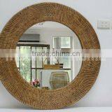 Full Rattan Round Mirror thumbnail-1