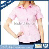 Ladies Office Uniform Design Shirt With Color Match Buttons for Closure thumbnail-1