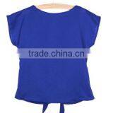 2016 Fashion Short Sleeve Bow O-neck Office Women Chiffon Shirt thumbnail-3