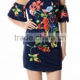 New Design off Shoulder Printing Party Dress Sexy Dress Sexy thumbnail-1