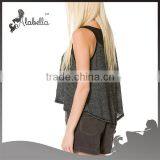 Triangle Crop Top Tank Gym Shark Tank Tops With Black Mesh Panel thumbnail-2