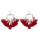 Bohemian Jewelry Nylon Colorful Tassel Charms Earrings for Women thumbnail-2