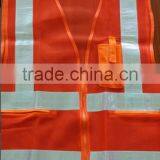 New Design Orange Mesh Reflective Vest White Ruban Vest Zipper Vest thumbnail-2