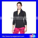 Custom Ladies Running Wear Dry Fit Sport t Shirt Gym Clothing Breathable Half Zip Shirts thumbnail-4