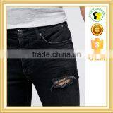 Hot Sale Mens Distressed Jeans Quality Skinny Jeans Black Washed Jeans thumbnail-3
