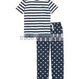 Stripe Short Sleeves Top and Star Printed Pants Adult Pyjamas thumbnail-3