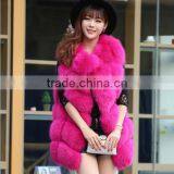 CN-R-10 Factory Wholesale Cheap Black Fur Collar Real Fox Fur Vest Women thumbnail-3