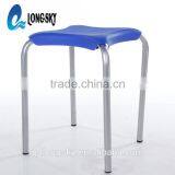 LS-4010 Cheap Colorful Small Plastic Square Stacking Stools With Metal Legs Portable Wholesale thumbnail-3