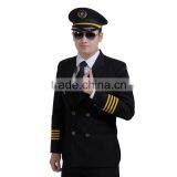 China Black Airline Work Uniform Custom Made Men Airlines Pilot Uniform thumbnail-4