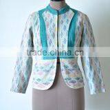 Vintage Kantha Jacket in Cream & Green Color ~ Extra Large thumbnail-3