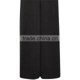 Chic Wide Leg Side Split Palazzo Trousers Black Slack Pants for Ladies thumbnail-4