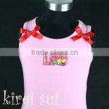 Girls Light Pink Tank Tops with Red Love ZV02