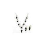 Rhinestone bridal inexpensive jewelry necklace necklace and earring set for women