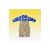 China (Mainland) Kids'' Flannel Checked Shirt and Corduroy OverallsKids'' Flann thumbnail-1