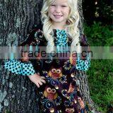 Top Cute Children Boutique Dress for Fall Little Gril Cartoon Stripe Polka Dot Dress thumbnail-5