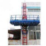 Custom Red Single Lifting Mast Climbing Work Platform For Building Cleaning Maintenance