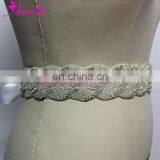 Long Rhinestone Trimming and Beads Sewed Wedding Bride Sash for Wedding Dress thumbnail-2