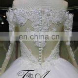 Latest Ball Gown Custom Made Long Sleeve Puffy Wedding Dress Lace Beading Bridal Dress Tiamero 1A946G thumbnail-6