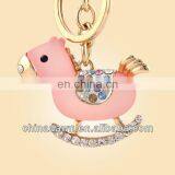 Fashion Luxury Diamond Keychains Small Rocking Horse Shaped Keychain CD-KD025 thumbnail-1
