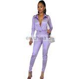 Fall Women Clothing Rompers Bodysuit Top and Trouser 2 Piece Sexy Club Outfits Two Piece Set thumbnail-3