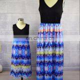 Hand Embroidered Side Trim Polyester Long Maxi Dress Family Matching Mother and Daughter Dress (this Link for WOMAN) thumbnail-1