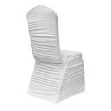 White Premium Ruched Elastic Stretch Spandex Banquet Chair Cover for Wedding Party Dining Event Rest thumbnail-1