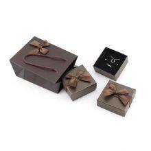 Brown Bow Jewelry Packing Box Ring Necklace Earrings Bracelet Box Gift Handbag Matching thumbnail-5