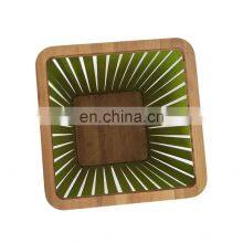Bamboo Decorative Wastebasket Trash Can Garbage Container Bin thumbnail-3