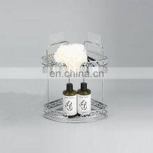 Hot Sales Adhesive Corner Shower Caddy Two Tier Iron Wire Rack in Bathroom thumbnail-4