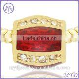 Customized Hand Enamel Crystal Paved Easter Egg Bead thumbnail-1