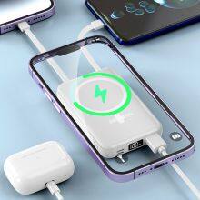 Amazon Best Sellers Magnetic Power Bank Purple With Wireless Charger Power Banks Safe Packs For Mobile Phone thumbnail-2
