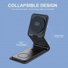 Portable 3 in 1 Wireless Charger Mobile Phones Foldable Fast Smart Magnetic Charging Convenient for IPhone 15 14 thumbnail-3