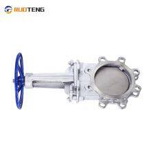 [Ruoteng] High Quality Stainless Steel Valve Manual Operate Knife Gate Valve With Wheel Handle thumbnail-5