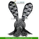 Halloween Costume Party Rabbit Bunny Ears Headband With Lace Eye Mask thumbnail-4