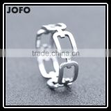 Chains Hollow Fashion Silver Plated Men's Rings Stainless Steel Ring