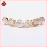 10mm Round Natural Agate Titanium AB Druzy Stone Stud Earrings thumbnail-5