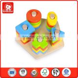 china toy factory megge shape stacker board 20 pcs roundness square triangle quadrilateral patter wholesale educational toy