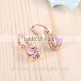 New Fashion 18K Gold Filled Pink Kundan Zircon Gems Necklace Earrings Jewelry Set thumbnail-5