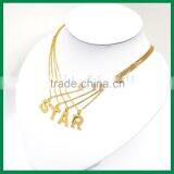 Initial Pendant Gold Chain Necklace thumbnail-3