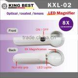 KING BEST 8X led light magnifier gifts light magnifier bright LED magnifier handheld magnifier