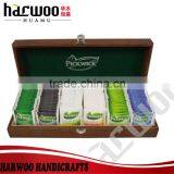 Brown Matte Effect Wooden Tea Box,6 Compartments Tea Box,custom Tea Box