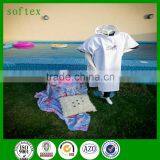 Velour Cotton Embroidery Hood Adult Towel Poncho thumbnail-1