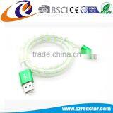 High Quality Colorful Crystal Coated Fast Charing Cord For Android