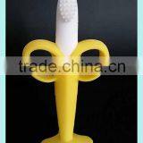 OEM Stand up Banana Shape Baby Silicone Teether Pacifier Baby Teether Brush Quality Choice